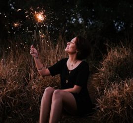 Woman with sparkler